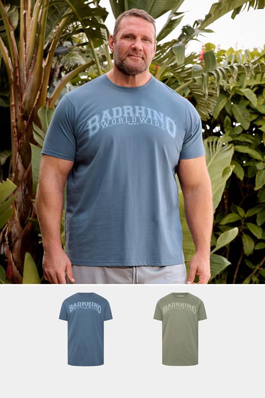 BadRhino Big & Tall 2 PACK Blue & Green Worldwide T-Shirts | BadRhino 1