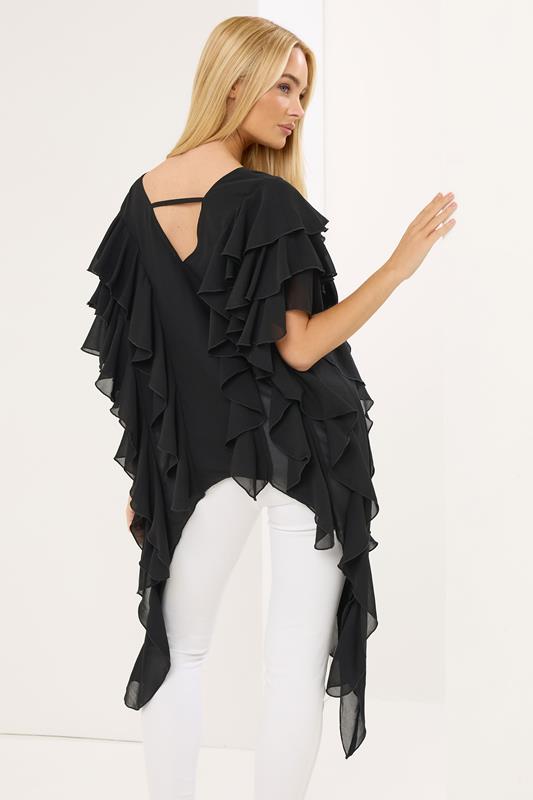 STAR Black Mesh Ruffle Blouse | StarByJM 1