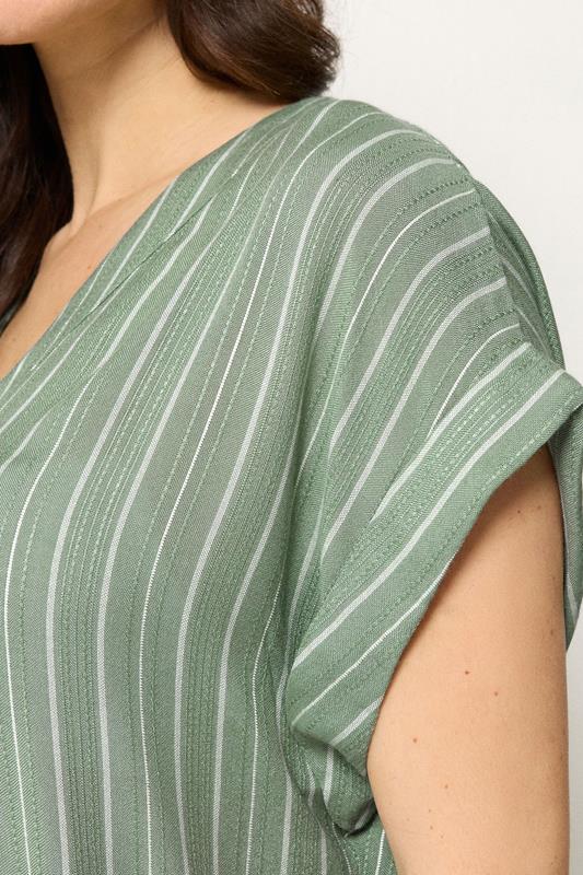 M&Co Set Sage Green Dobby Striped Top & Trousers | M&Co 5
