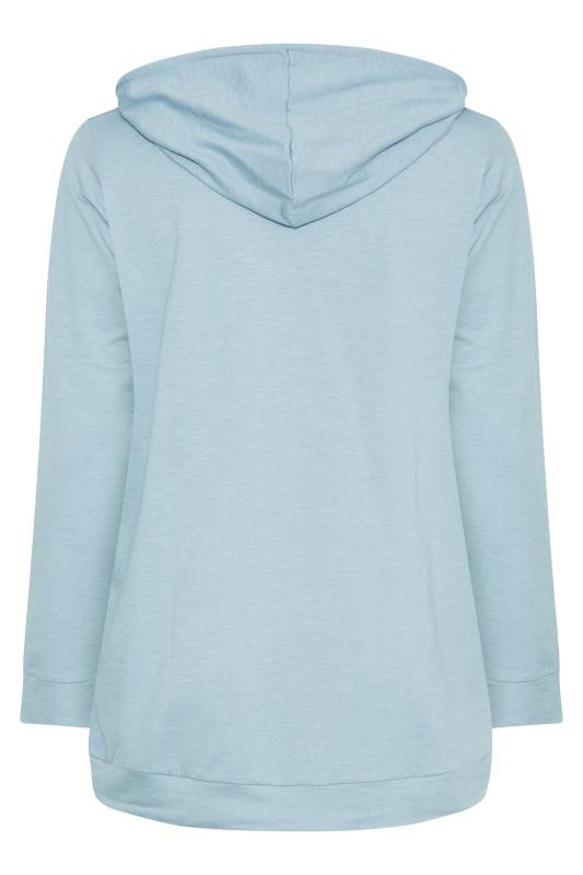 Plus Size Light Blue Zip Through Hoodie | Yours Clothing 7