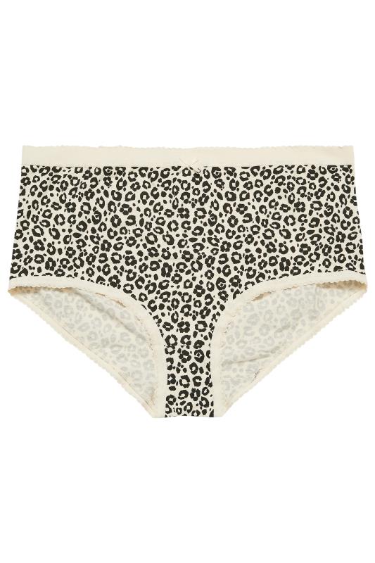 Plus Size 5 PACK Nude Animal Print High Waisted Full Briefs | Yours Clothing  5