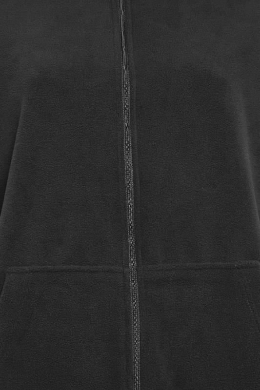 YOURS Plus Size Black Zip Fleece Jacket | Yours Clothing 7