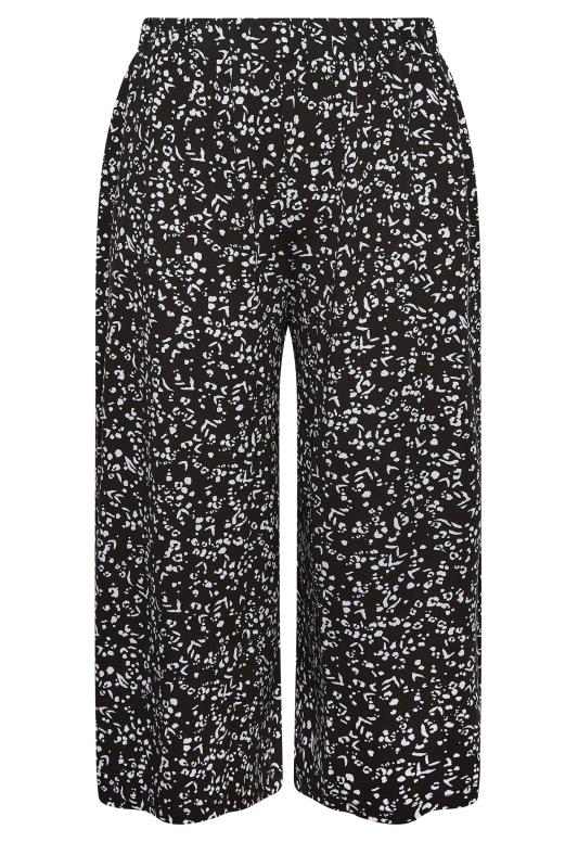 YOURS Plus Size Curve Black Animal Print Midaxi Culottes | Yours Clothing