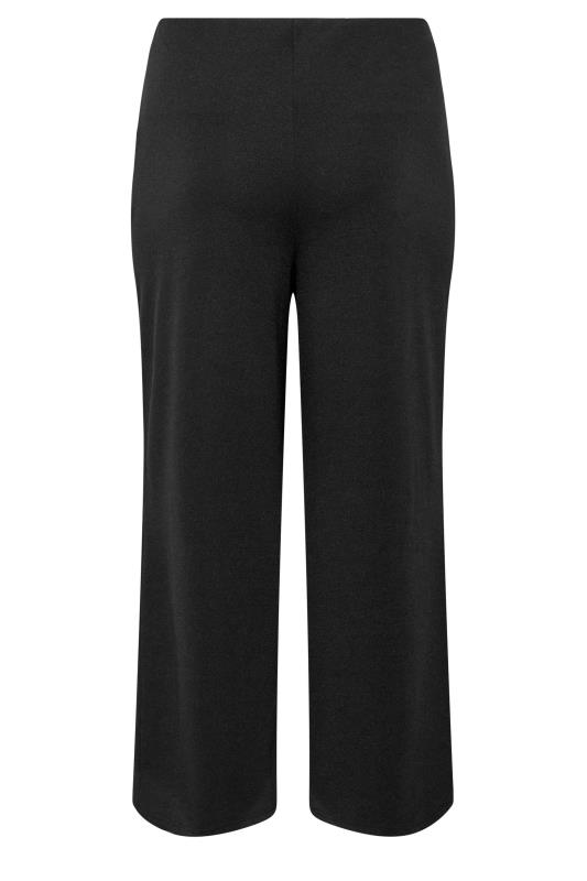 Plus Size Black Buttoned Wide Leg Stretch Trousers | Yours Clothing 6