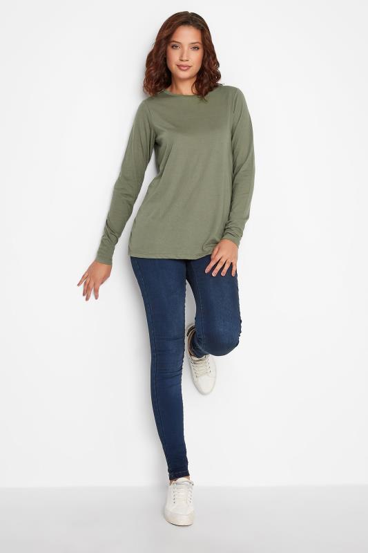 Tall Women's LTS Khaki Green Long Sleeve T-Shirt | Long Tall Sally 2