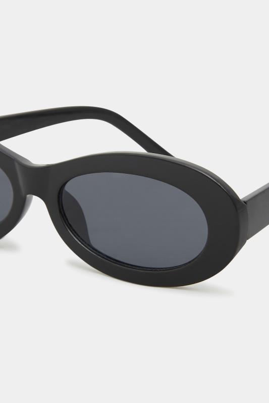 Black Oval Tinted Lens Sunglasses | Yours Clothing 4