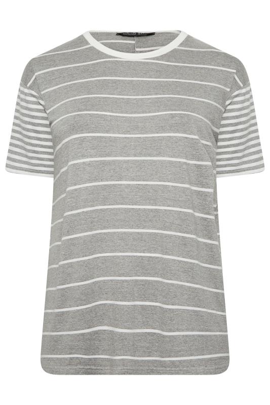 LIMITED COLLECTION Plus Size Grey Mixed Stripe Print T-Shirt | Yours Clothing 6