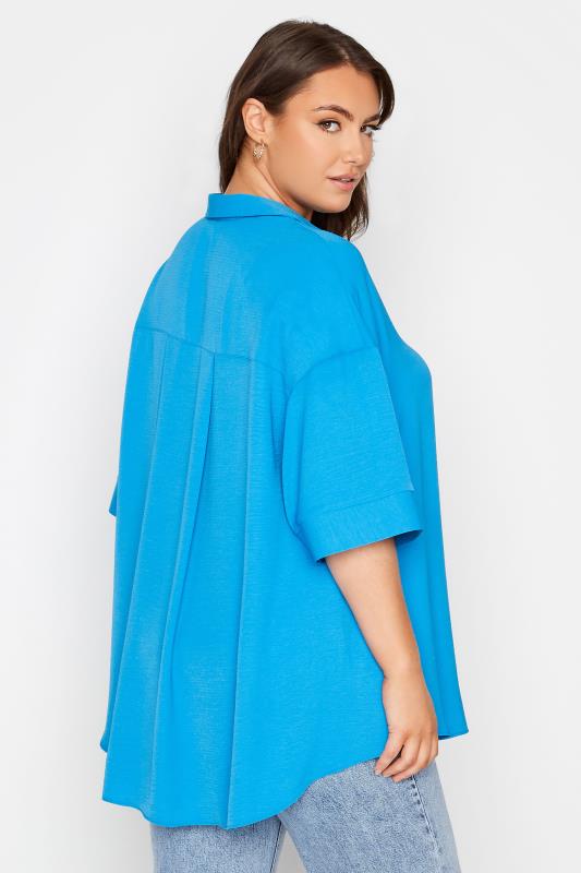 LIMITED COLLECTION Plus Size Blue Rugby Throw On Shirt | Yours Clothing 3