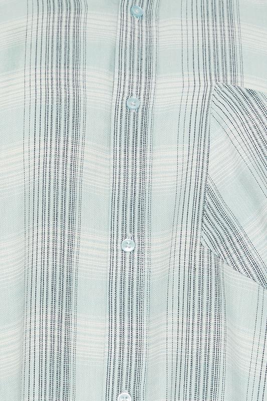 KAM Big & Tall Mint Green Short Sleeve Check Shirt | BadRhino 5