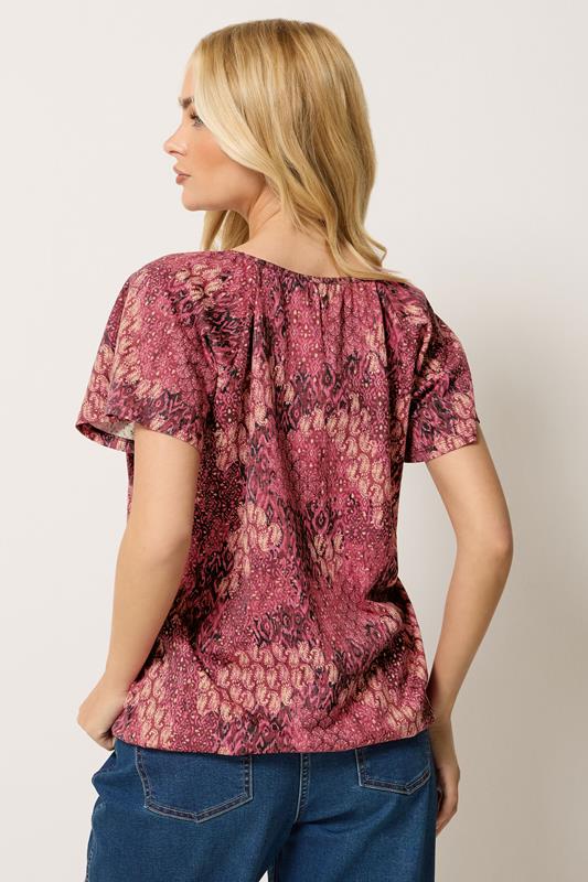 M&Co Berry Purple Patchwork Print Top | M&Co 4