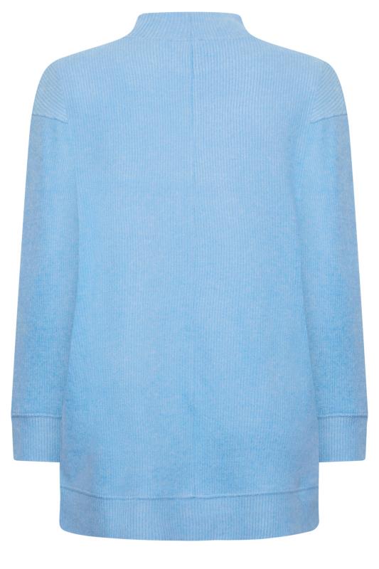 YOURS Plus Size Blue Soft Touch Longline Jumper | Yours Clothing 7