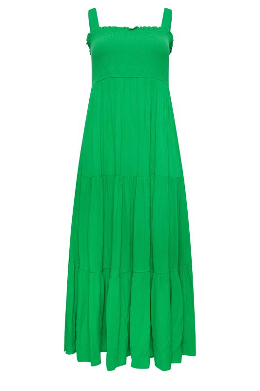 YOURS Plus Size Green Shirred Strappy Sundress | Yours Clothing  7