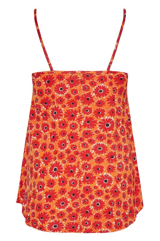 LIMITED COLLECTION Curve Orange Floral Print Ruched Swing Cami Top_Y.jpg