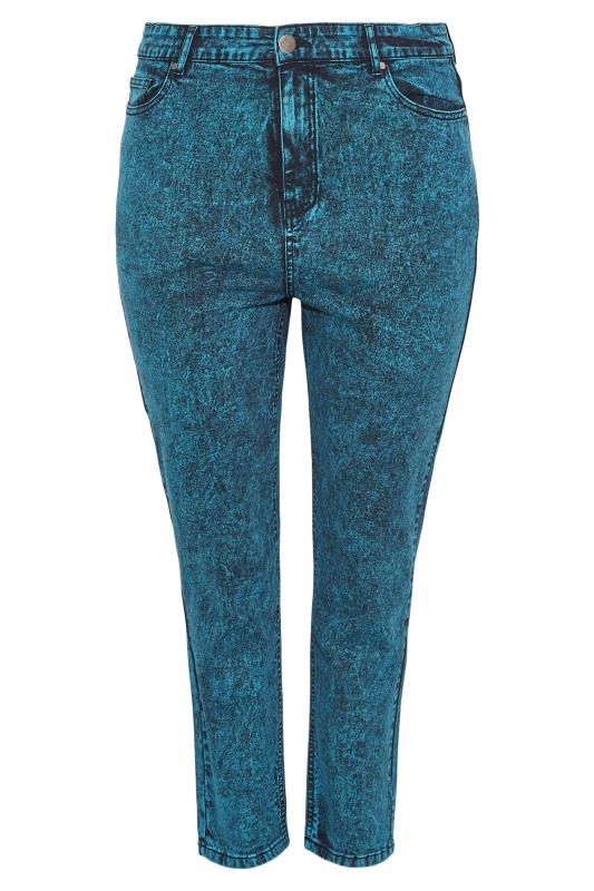 Plus Size Blue Acid Wash MOM Jeans | Yours Clothing 4