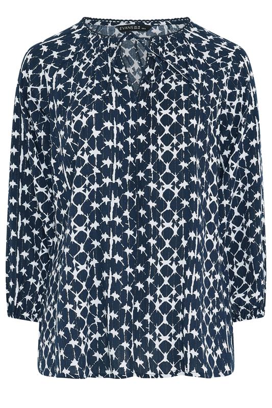 EVANS Plus Size Blue Tie Dye Top | Evans 5