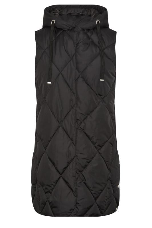 YOURS Curve Black Diamond Quilted Midi Gilet 7