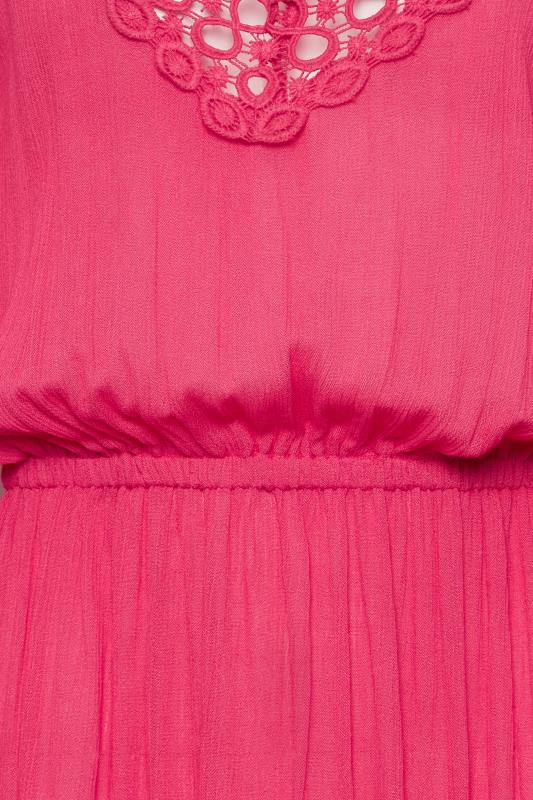 LTS Tall Hot Pink Crochet Midi Dress | Long Tall Sally  3