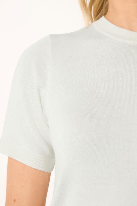 LTS Tall Women's Ivory White Short Sleeve Knit Jumper | Long Tall Sally 4