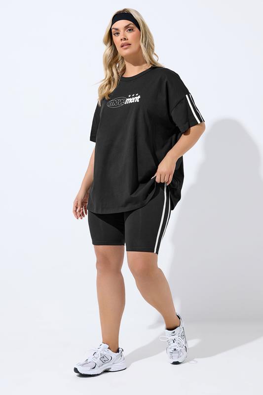 YOURS ACTIVE Plus Size Black 'Movement' T-Shirt | Yours Clothing 4