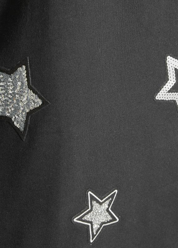 Plus Size Black Star Print Sweatshirt | Yours Clothing 5