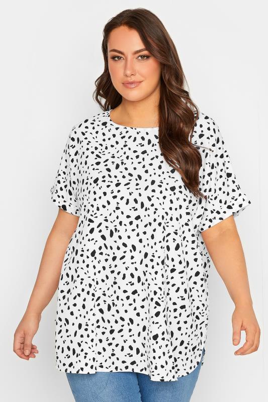  Tallas Grandes YOURS Curve White Spot Print Top