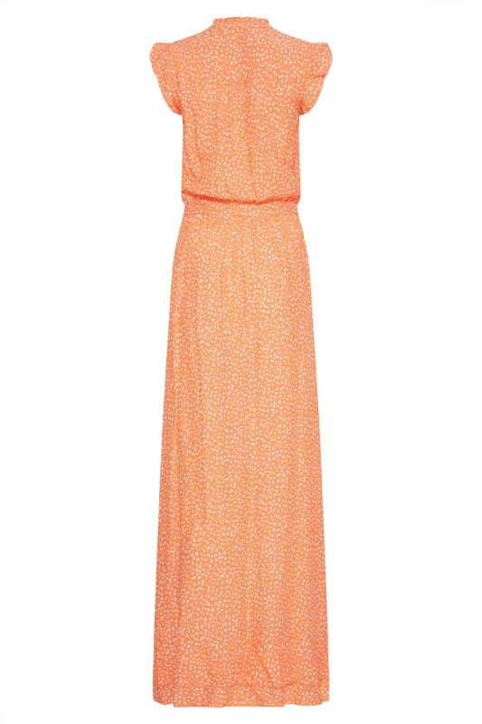 LTS Tall Orange Ditsy Print Maxi Dress_BK.jpg