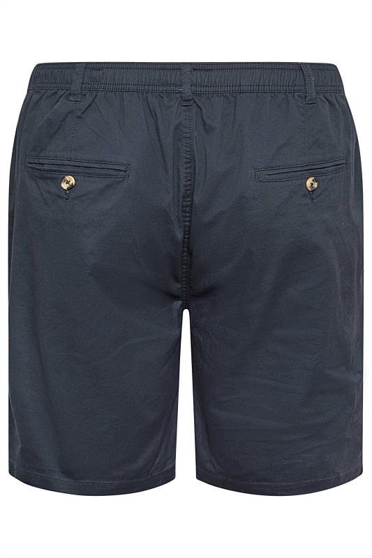 D555 Big & Tall Navy Blue Elasticated Internal Drawcord Waist Shorts | BadRhino 4