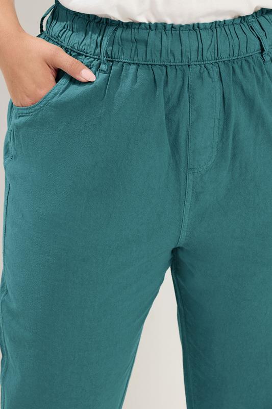 YOURS Plus Size Green Cropped Trousers | Yours Clothing 4