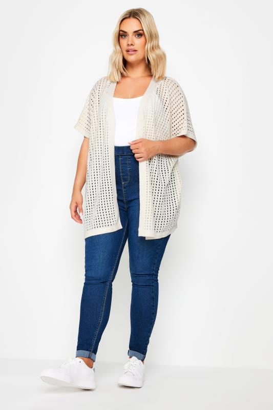 YOURS Plus Size White Crochet Cardigan | Yours Clothing 2