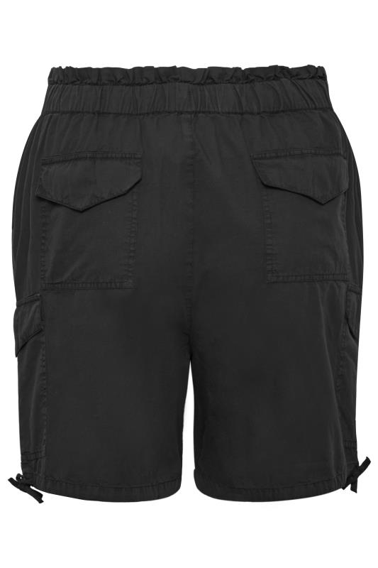 LIMITED COLLECTION Plus Size Black Paperbag Cargo Shorts | Yours Clothing 5