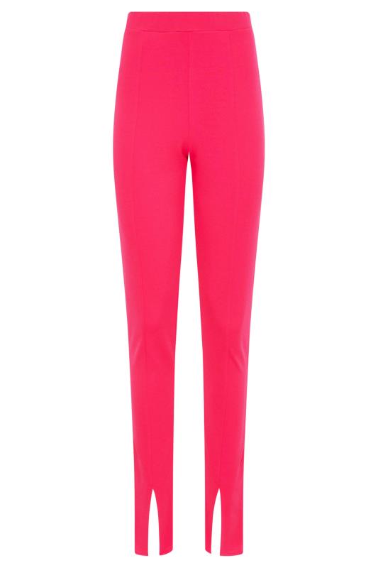 LTS Tall Bright Pink Split Front Slim Trousers 4