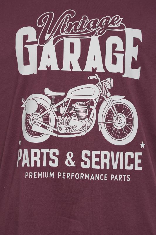 KAM Big & Tall Burgundy Red Vintage Garage Motorcycle T-Shirt | BadRhino 2