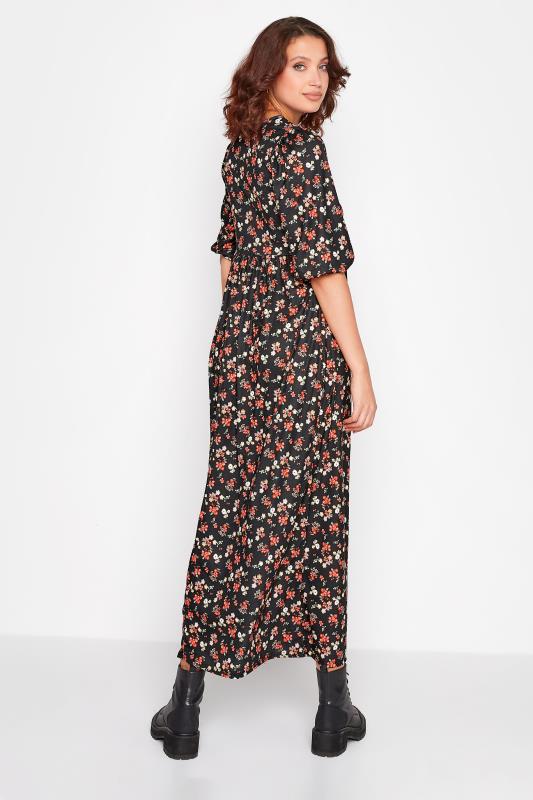 LTS Tall Black & Red Floral Print Maxi Dress 3