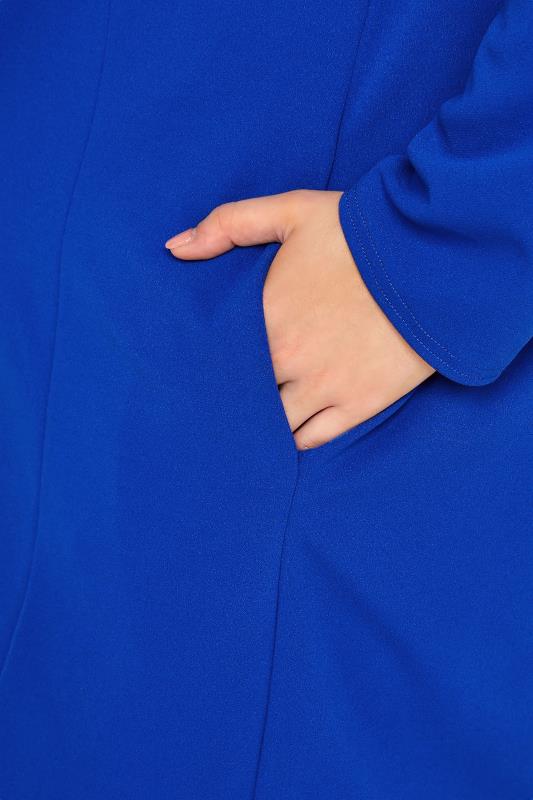 YOURS Curve Plus Size Cobalt Blue Longline Blazer | Yours Clothing 5