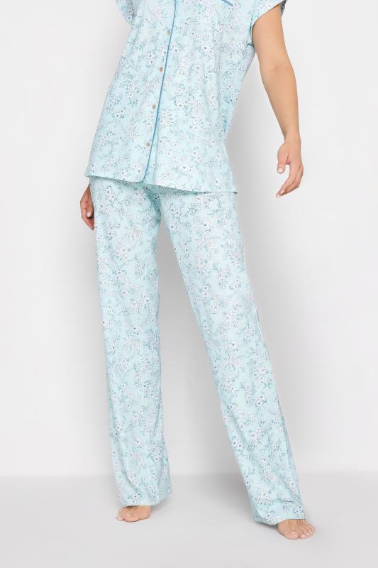 Tall Women's LTS Light Blue Floral Print Cotton Pyjama Set | Long Tall Sally  2