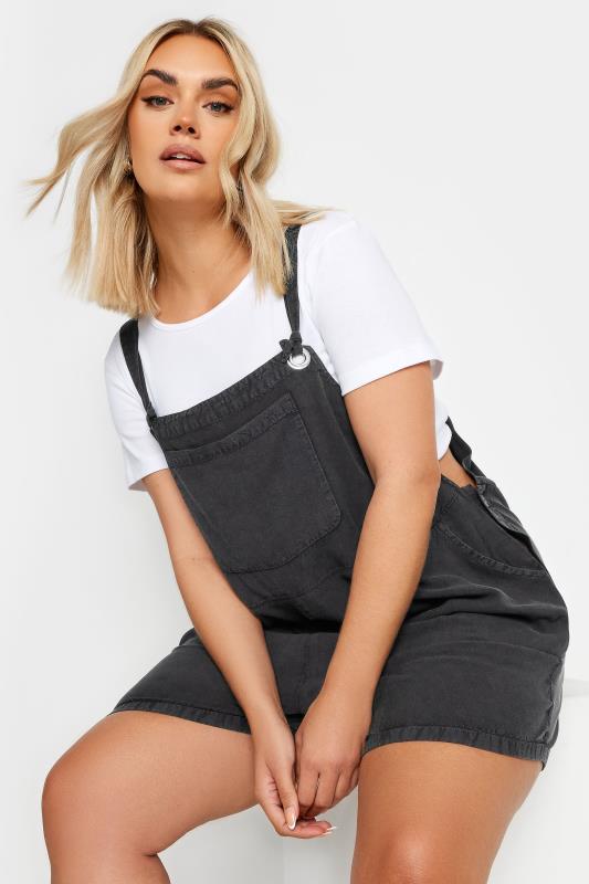 LIMITED COLLECTION Plus Size Washed Black Dungarees | Yours Clothing 5