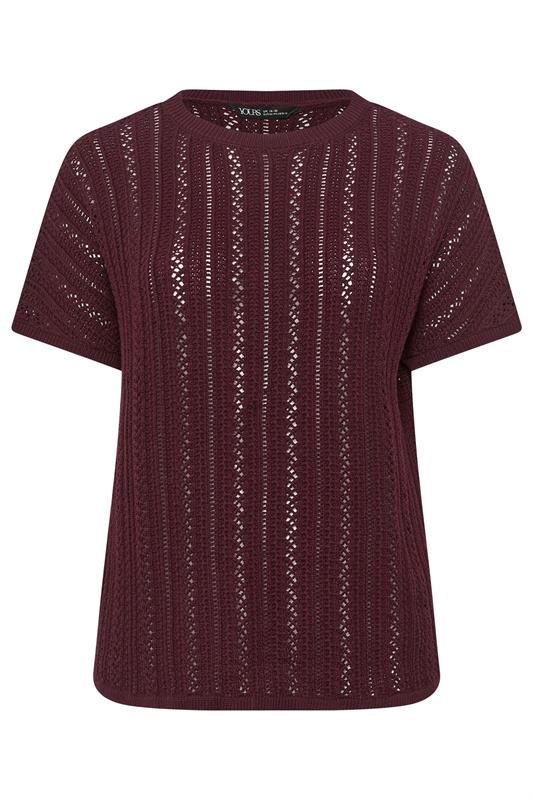 YOURS Plus Size Burgundy Red Knitted Top | Yours Clothing 5