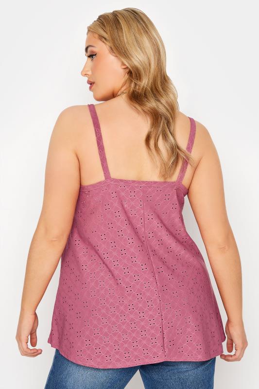 LIMITED COLLECTION Curve Pink Broderie Anglaise Swing Cami Top 3