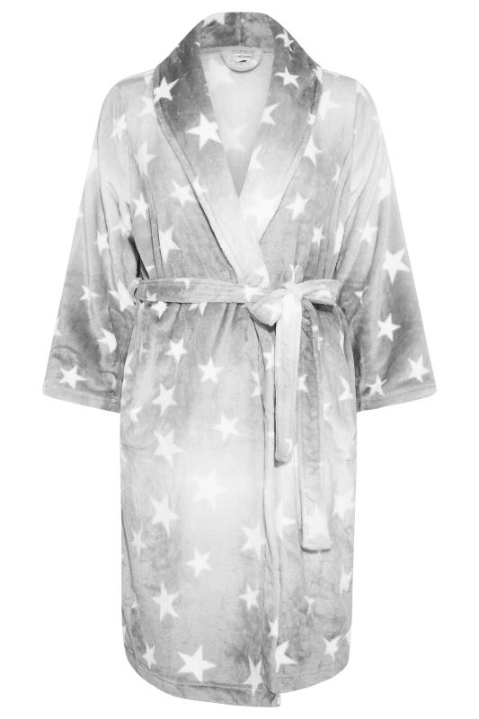 Curve Grey Ombre Star Print Dressing Gown 6