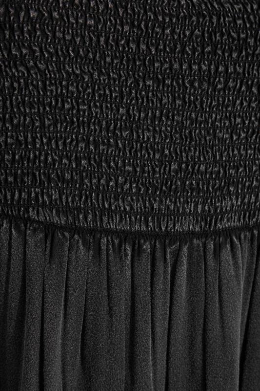 Plus Size Black Acid Wash Shirred Midi Smock Sundress | Yours Clothing  5
