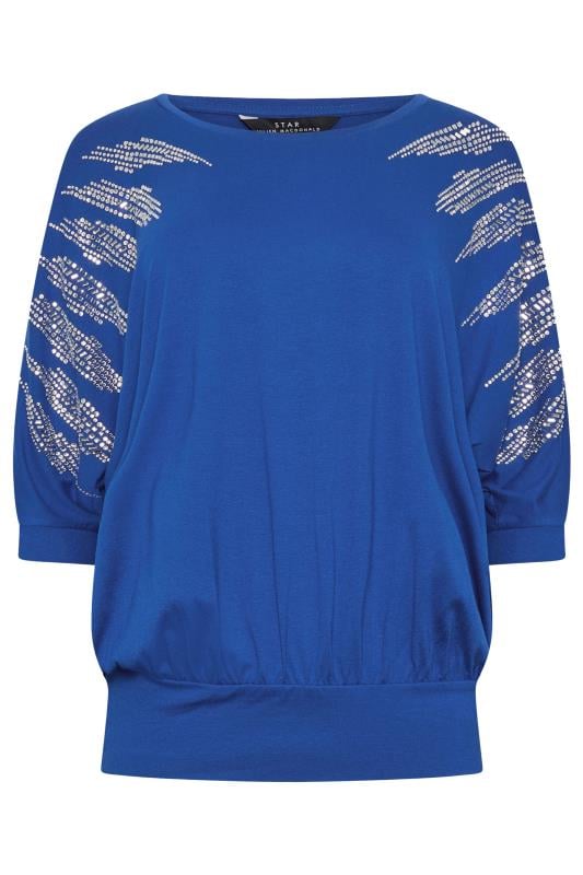 STAR Royal Blue Diamante Sleeve Top | STAR x JM 5