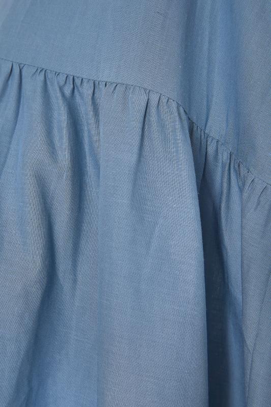Tall Women's LTS Maternity Blue Tiered Smock Dress | Long Tall Sally 5
