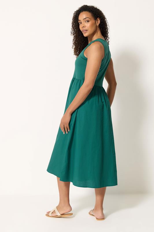 M&Co Green Sleeveless Cotton Midi Dress | M&Co 4
