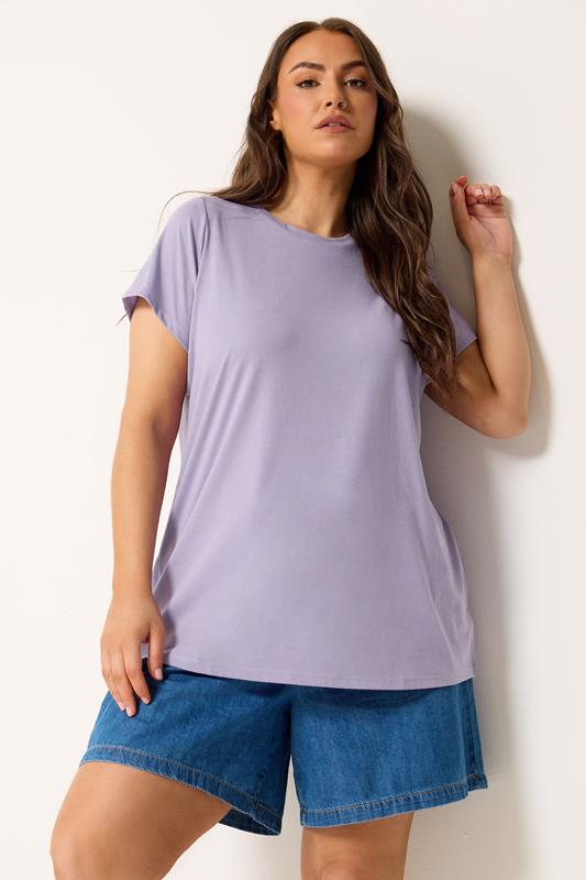  YOURS Paars T-shirt met korte mouwen