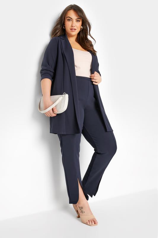 LIMITED COLLECTION Plus Size Navy Blue Scuba Blazer | Yours Clothing 2