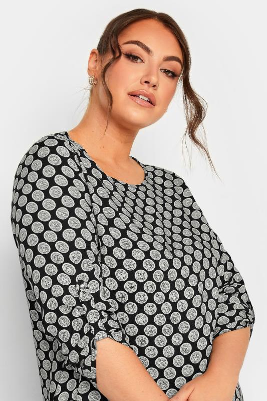 YOURS Plus Size Black Abstract Spot Print Blouse | Yours Clothing  4