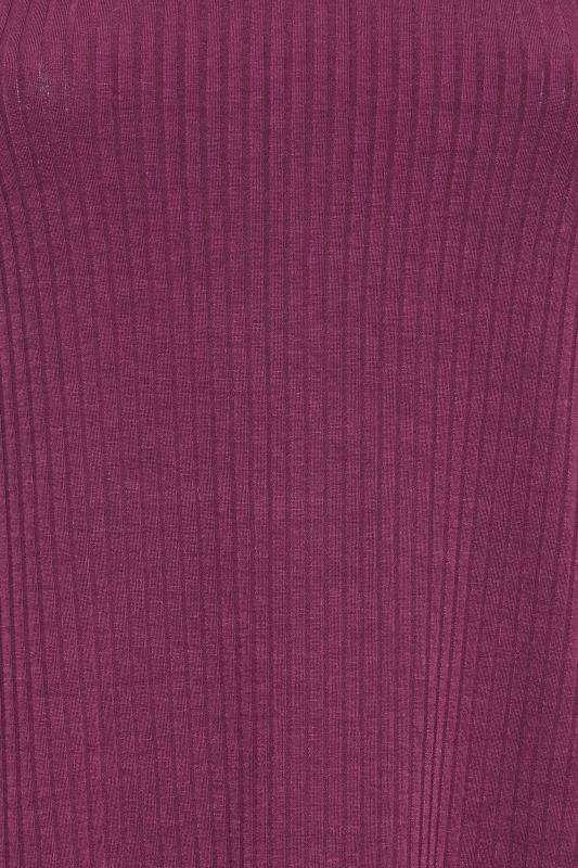 YOURS Plus Size Purple Ribbed Long Sleeve Swing Top | Yours Clothing 5
