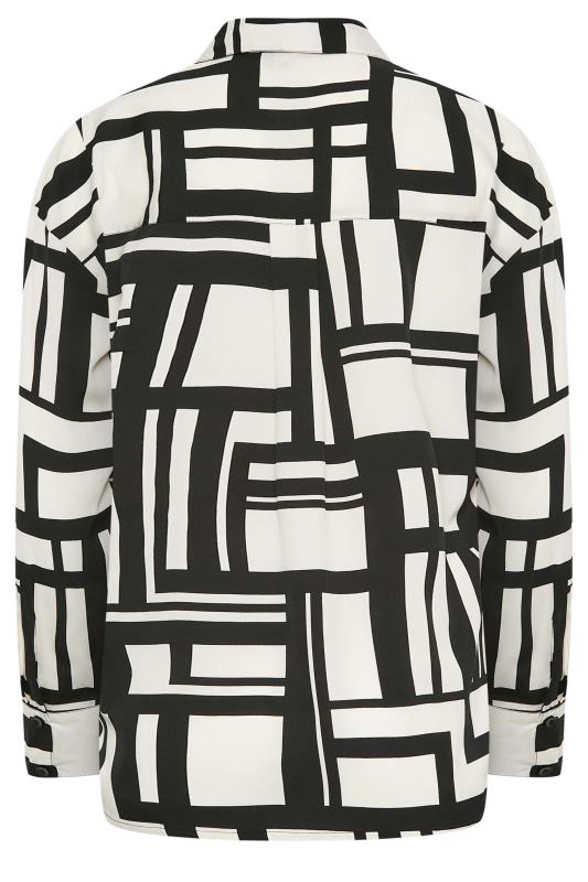 LTS Tall Women's Black & White Abstract Print Longline Shirt | Long Tall Sally  7