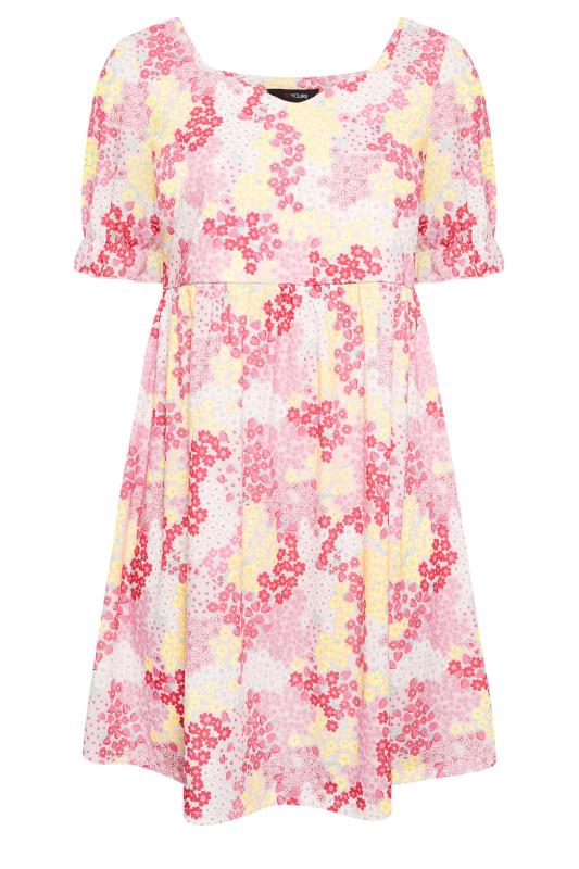 LIMITED COLLECTION Curve Plus Size Pink Ditsy Floral Sweetheart Dress | Yours Clothing  6