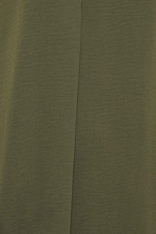 YOURS LONDON Plus Size Womens Curve Khaki Green Button Blouse | Yours Clothing 5
